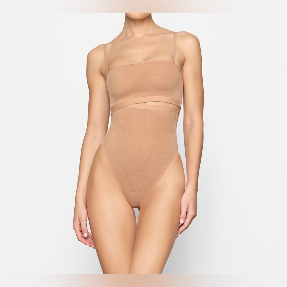 NEW! SKIMS SHEER SCULPT HIGH-WAISTED THONG BLACK SIZE XL - Picture 2 of 7